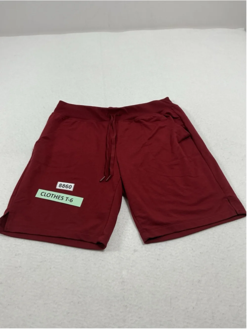 Womans Athletic Works Gym Shorts Medium Maroon Pull On Drawstring